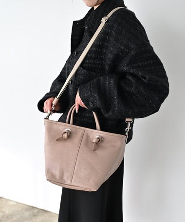 Hekhèr Le Style de Vie 【日本製 / 2WAY】シュリンクレザー ノットハンドバッグ