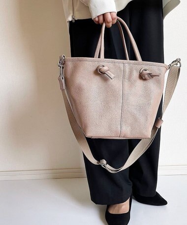 Hekhèr Le Style de Vie 【日本製 / 2WAY】シュリンクレザー ノットハンドバッグ