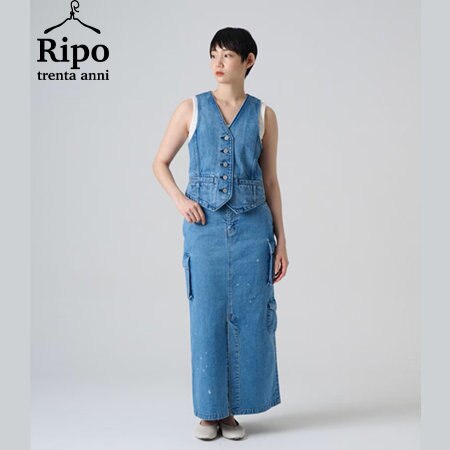 春にピッタリ！カーゴパンツをアレンジしたデニムスカート