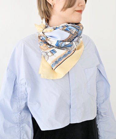 Marca ＜再登場！＞【伝統横濱スカーフ】馬車行列  大判 シルクツイル スカーフ