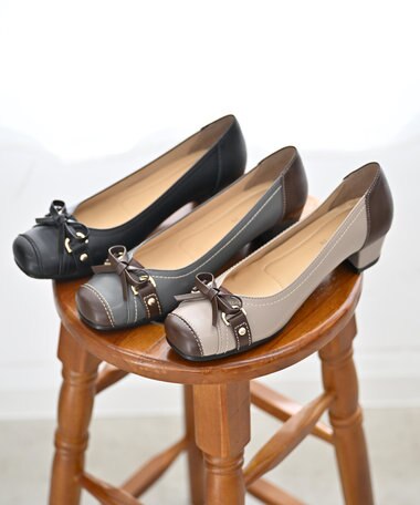 Pointer 日本製 本革リボン付きパンプス