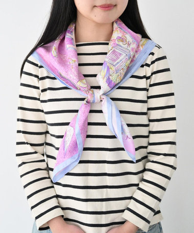 Marca 【伝統横濱スカーフ】YOKOHAMA MINATOMIRAI  大判 シルクツイル スカーフ