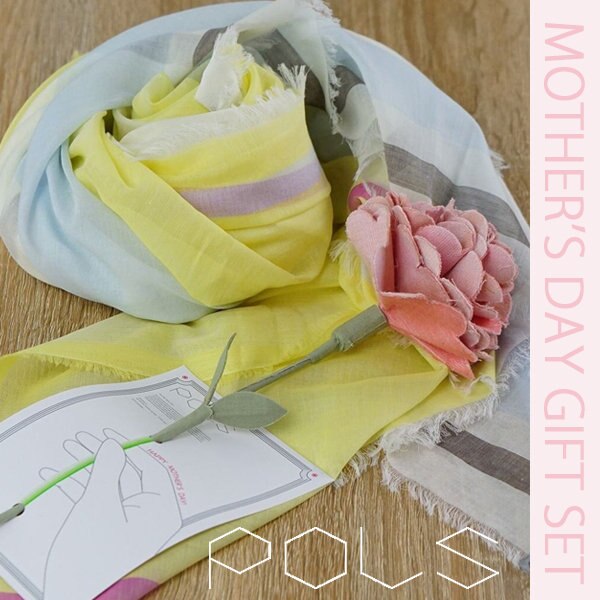 母の日の贈り物に。極細コットンストール&フラワーギフトセット