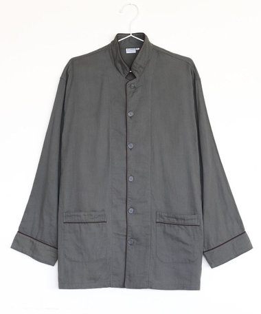 京和晒綿紗 【紗栄子さん愛用パジャマの色違い/UNISEX】ガーゼパジャマ 2重合わせ 草木染め【すみくろ】