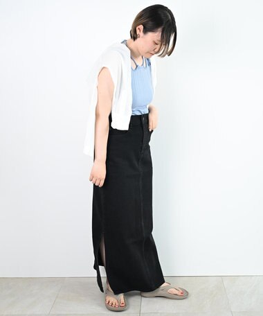 woadblue ＜坪田あさみさんコラボ＞LINE ラインスカート ブラック