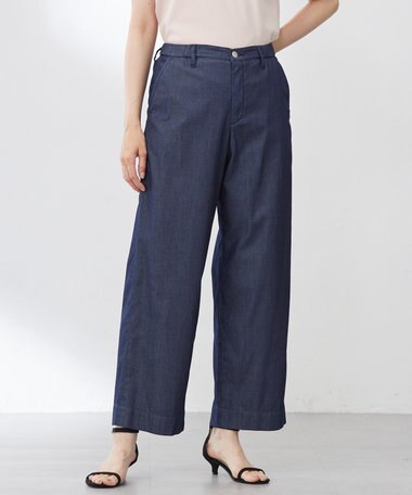 J.PRESS LADIES L 【洗える】4oz Light Denim ストレート パンツ
