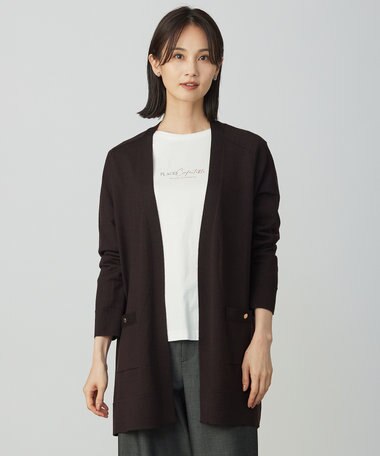 J.PRESS LADIES L KNIT BASIC ロング カーディガン
