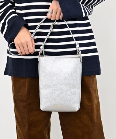 Hekhèr Le Style de Vie 新素材・新色追加【日本製】シュリンクレザー ショルダーバッグ シルバー