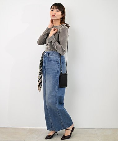woadblue ＜坪田あさみさんコラボ＞DADA  ダダ  /  LT BLUE ワイドデニムパンツ