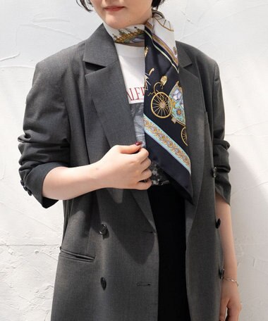 Marca ＜再登場！＞【伝統横濱スカーフ】馬車行列  大判 シルクツイル スカーフ