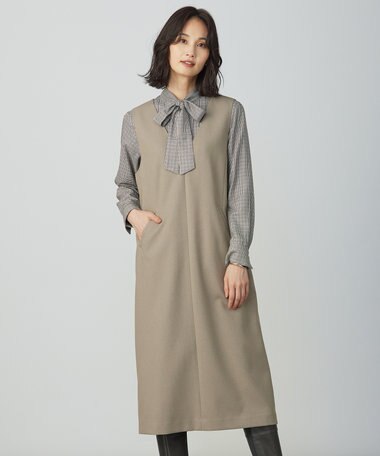 J.PRESS LADIES L ツムギートflannel ジャンパースカート