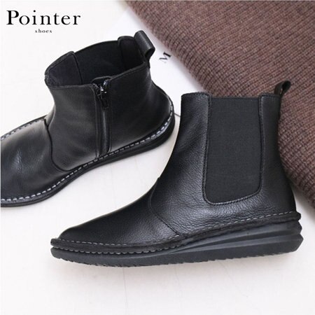 秋冬の装いにぴったりの、本革サイドゴアブーツ