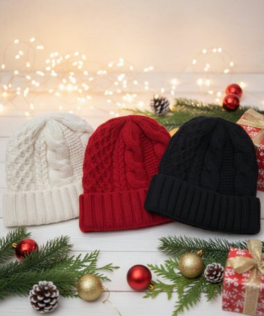 石田製帽 〈新色追加！〉カシミヤニット アラン編みワッチN ニット帽