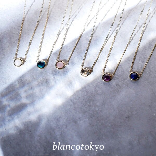 【お守りアクセ】首元に、さりげない輝き。一粒天然石ネックレス