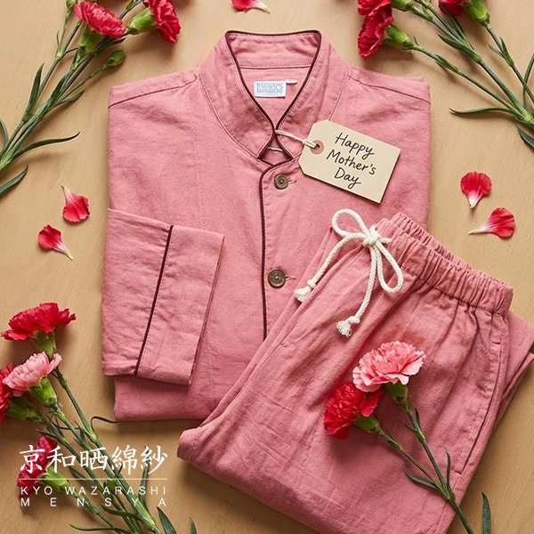 寝具の衣替えに。母の日にも贈りたい、京和晒綿紗のやさしいパジャマ