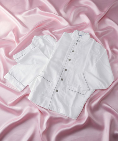 京和晒綿紗 【紗栄子さん愛用パジャマの色違い/UNISEX】ガーゼパジャマ 2重合わせ 白