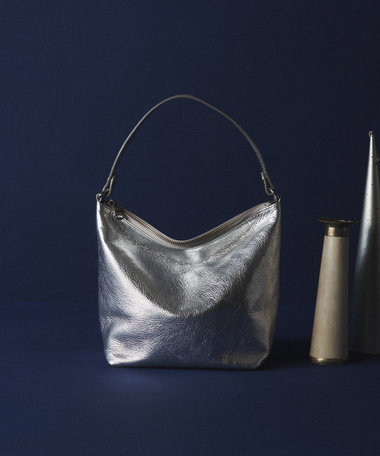 russet ソフトレザーシンプルショルダーバッグ【silver】(CE-1462)