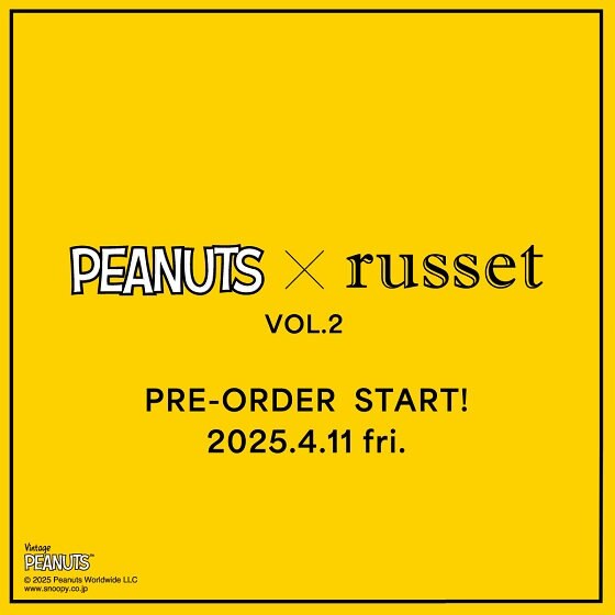 【告知】PEANUTS×russet コラボアイテム "第二弾" の発売が決定！