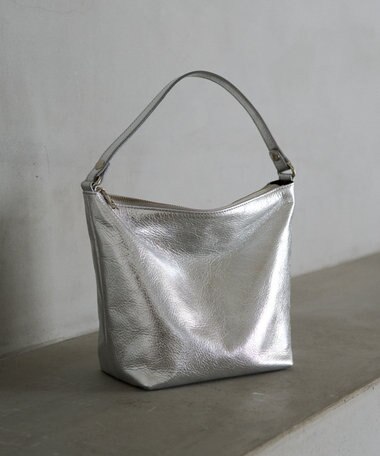 russet ソフトレザーシンプルショルダーバッグ【silver】(CE-1462)