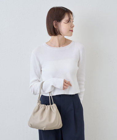 russet レザー巾着4WAYショルダーバッグ(CE-1454)