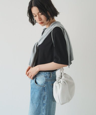 russet レザー巾着4WAYショルダーバッグ(CE-1454)