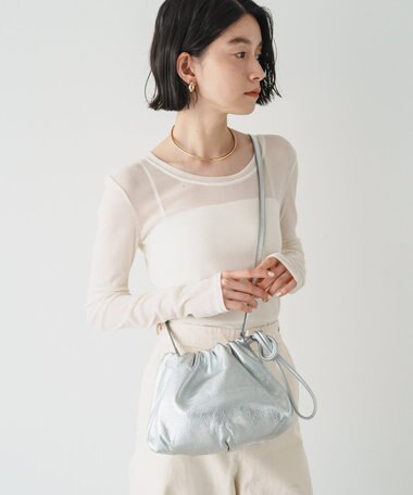 russet レザー巾着4WAYショルダーバッグ(CE-1454)