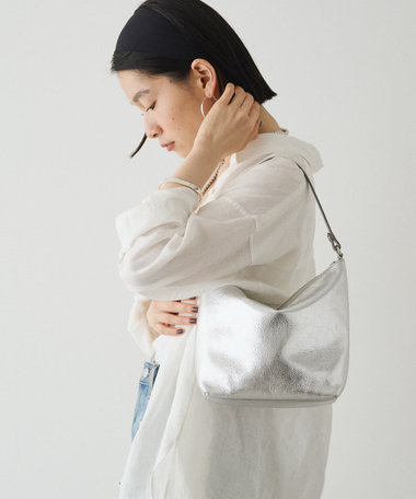 russet ソフトレザーシンプルショルダーバッグ【silver】(CE-1462)