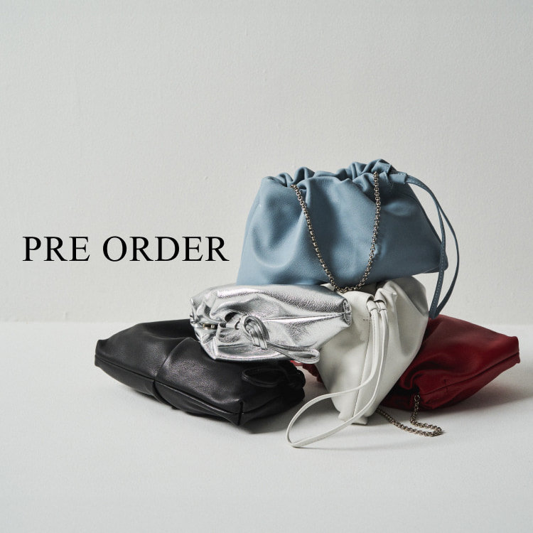【PRE ORDER】レザー巾着4WAYミニショルダーバッグ
