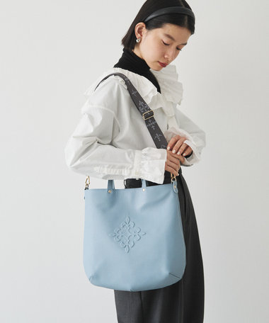 russet スリム2WAYトートバッグ <エンボスモノグラム>(CE-1611)