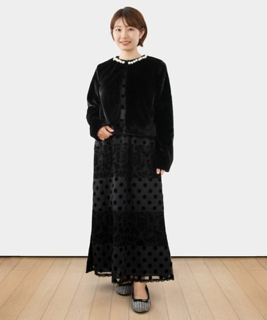 TOCCA CUSHY ノーカラーフェイクファーコート