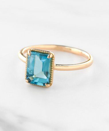 TOCCA 【WEB＆数量限定】SCENT OF FLOWER RING K18 イエローゴールド ブルートパーズ 指輪