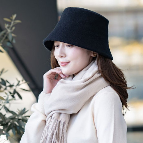 Bon vieux ボンビュー ブラウン バケットハット ウール Bon