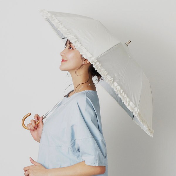 ランバンオンブルー 晴雨兼用日傘 折りたたみ傘 ビジュー付き