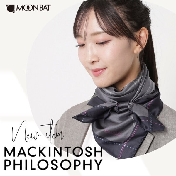 【マッキントッシュフィロソフィー】未使用✨ラビットファー 大判ストール スカーフ ハウスチェックスカーフ 88×88(マフラー・ストール・スカーフ