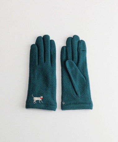 ORuKuBET おさんぽねこ刺繍ジャージグローブ(WOMEN)【タッチパネル対応】