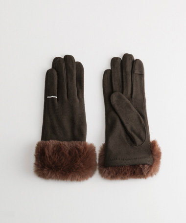 ORuKuBET リングビジューエコファー ジャージグローブ(WOMEN)【タッチパネル対応】