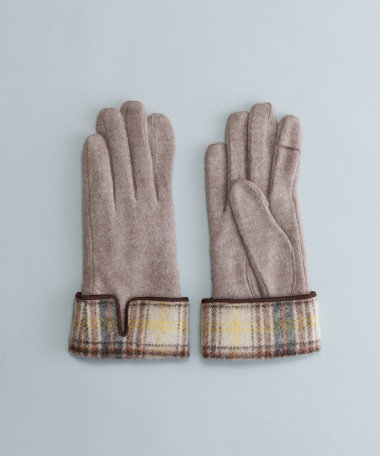 ORuKuBET タータンチェックカフスジャージグローブ(WOMEN)【タッチパネル対応】