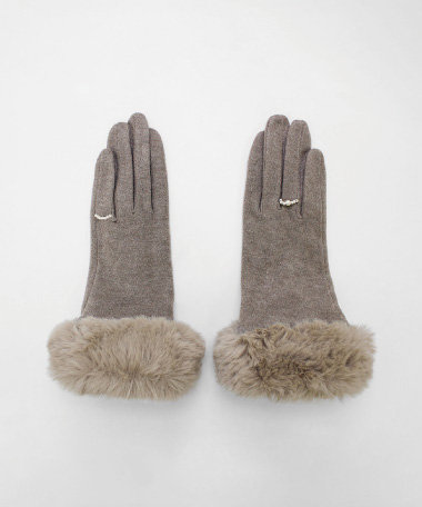 ORuKuBET 【オンワード・クローゼット限定】パールリング風エコファージャージグローブ (WOMEN)【スクワラン加工 / 抗菌機能・タッチパネル対応】