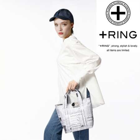 イタリア新聞柄の撥水防水トートバッグ