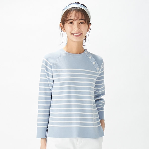 トラッドな雰囲気をまとえる、大人のボーダー柄ニット