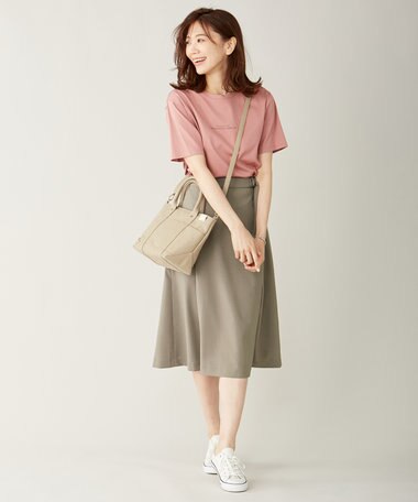  【洗える】ドライタッチツイルストレッチ スカート