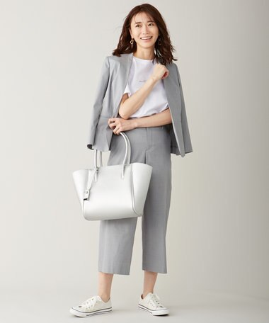  【シワになりにくい】コットンフィッティーシャーク ワイドパンツ