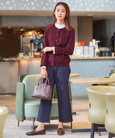  【洗える】KNIT BASIC ミディ丈 カーディガン