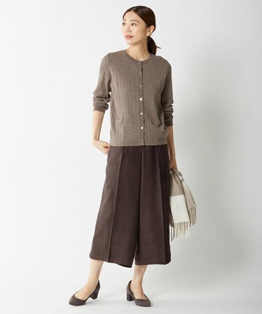 【洗える】KNIT BASIC ミディ丈 カーディガン