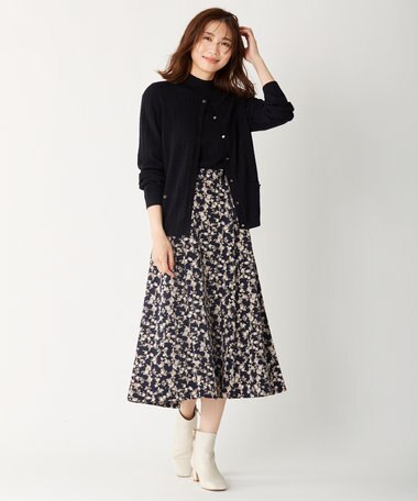  【洗える】KNIT BASIC ミディ丈 カーディガン