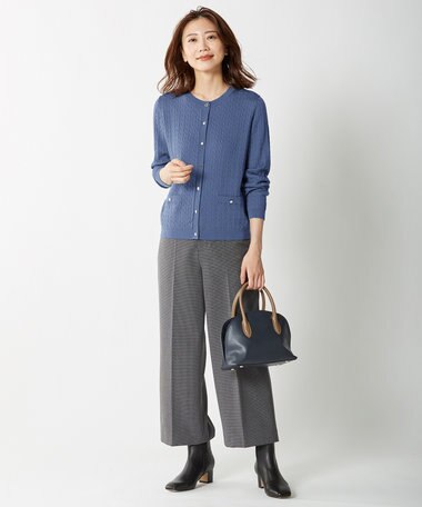  【洗える】KNIT BASIC ミディ丈 カーディガン