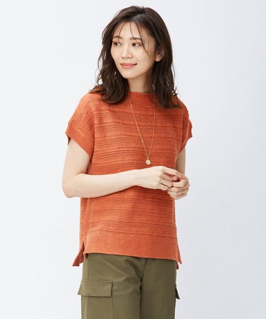  【洗える】ヘンプレイヤード ニット