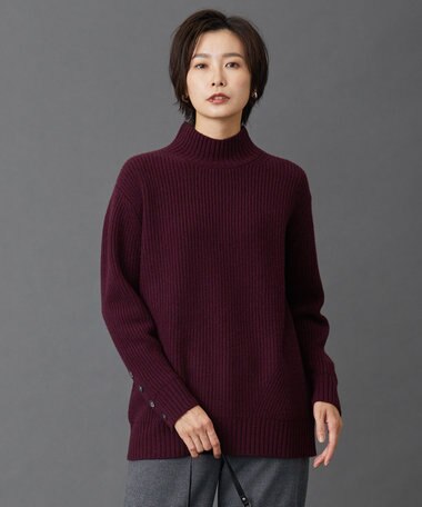  【洗える】AUSSIE AIR ハイネック ミドルゲージ ニット