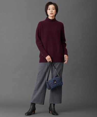  【洗える】AUSSIE AIR ハイネック ミドルゲージ ニット
