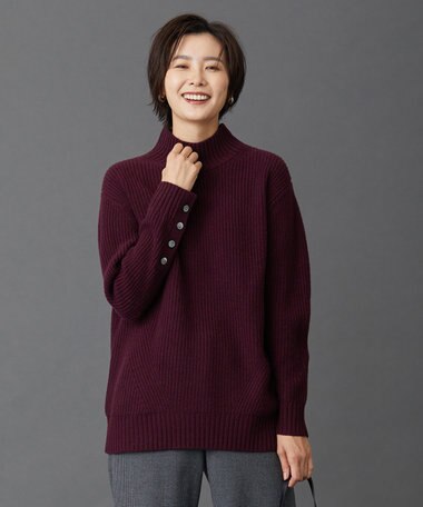  【洗える】AUSSIE AIR ハイネック ミドルゲージ ニット